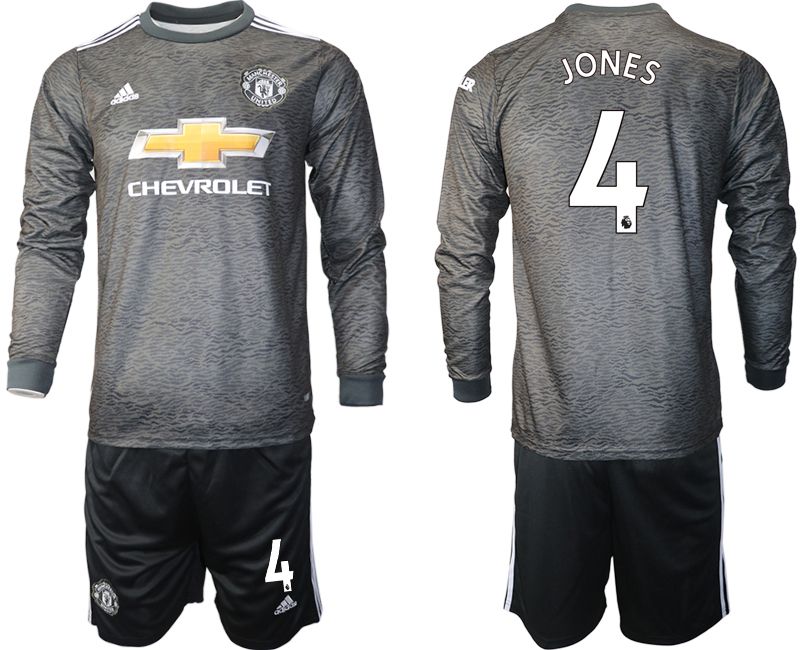 Men 2020-2021 club Manchester united away long sleeve #4 black Soccer Jerseys